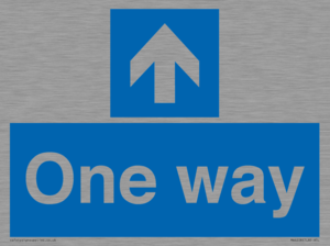 One way with up directional arrow